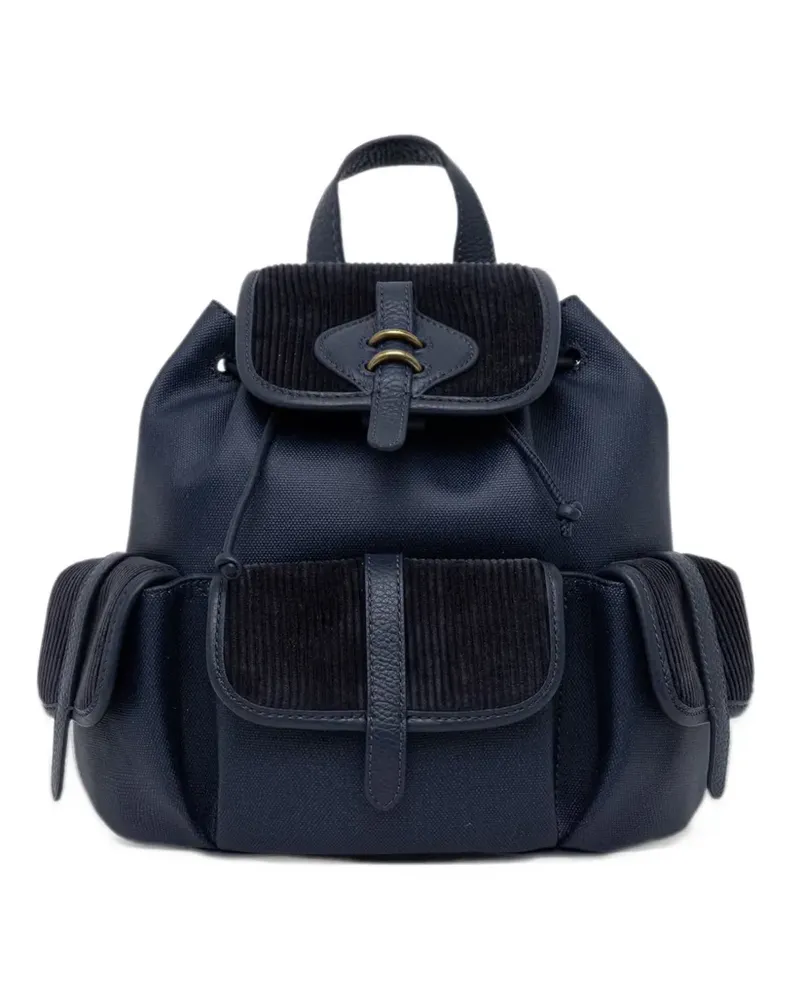 Coccinelle medium Mavery leather-trimmed backpack - Blau Blau