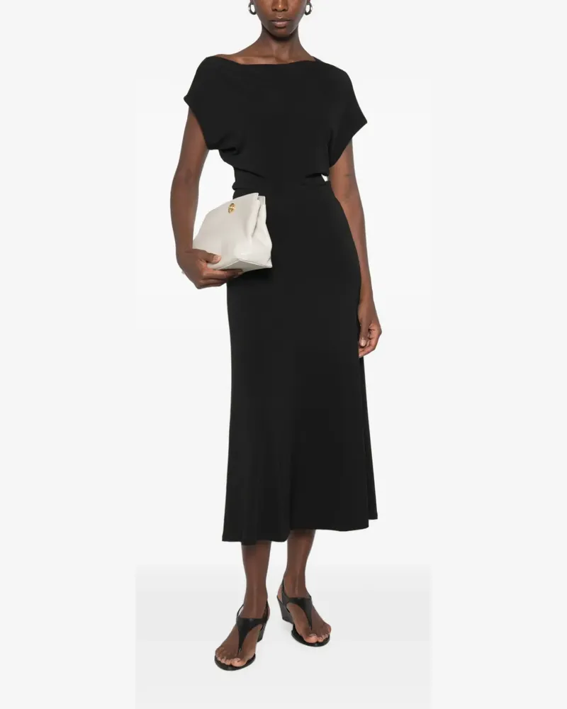 Vince draped-design midi dress - Schwarz Schwarz