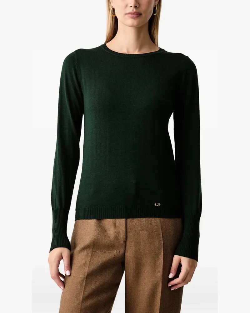 Luisa Spagnoli Pullover mit Logo-Schild - Grün Grün