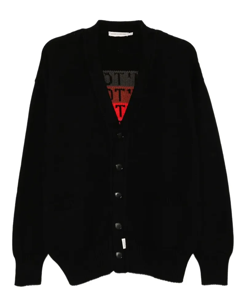 Joshua Sanders Cardigan mit Slogan-Stickerei - Schwarz Schwarz