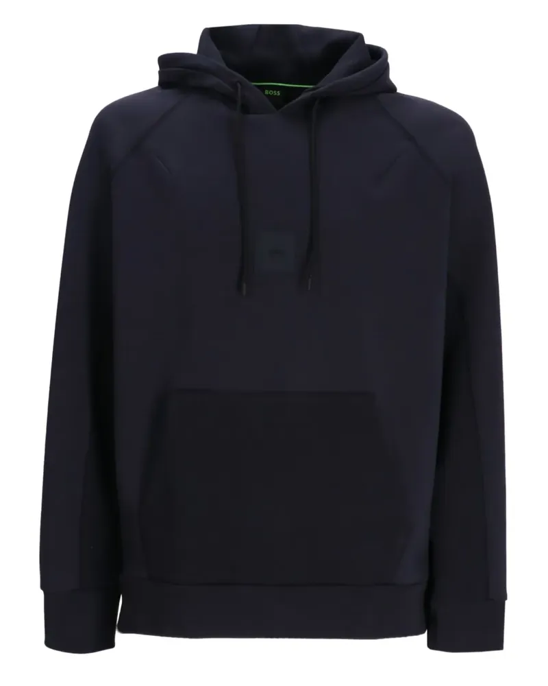 HUGO BOSS Hoodie mit Logo-Patch - Blau Blau