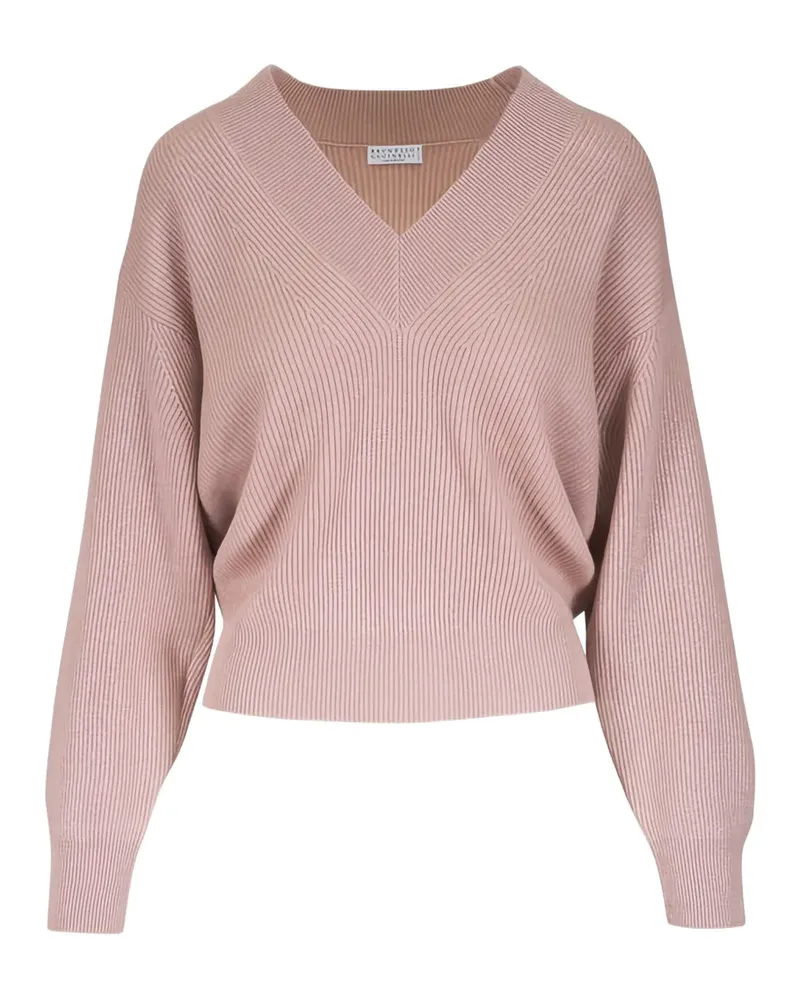 Brunello Cucinelli Pullover mit V-Ausschnitt - Rosa Rosa