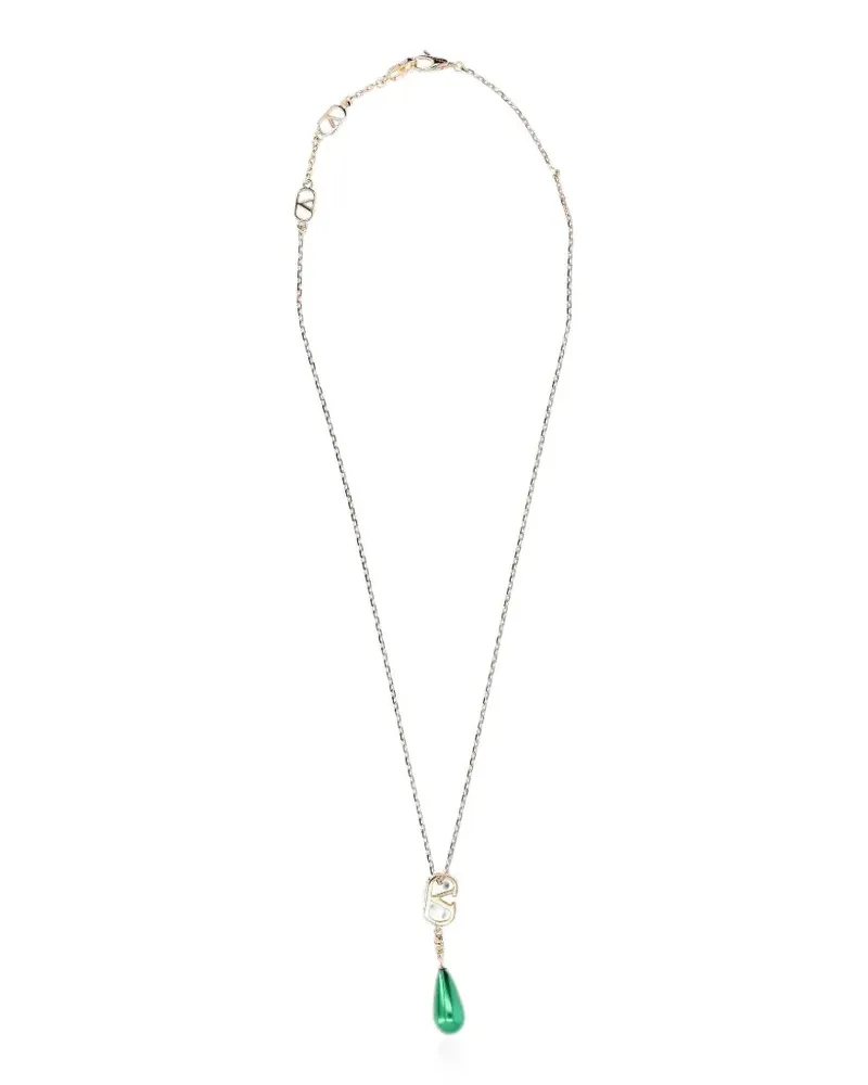 Valentino Garavani VLogo Signature strass necklace - Gold Gold