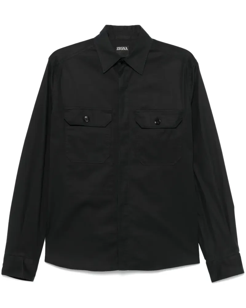 Ermenegildo Zegna Klassisches Hemd - Schwarz Schwarz