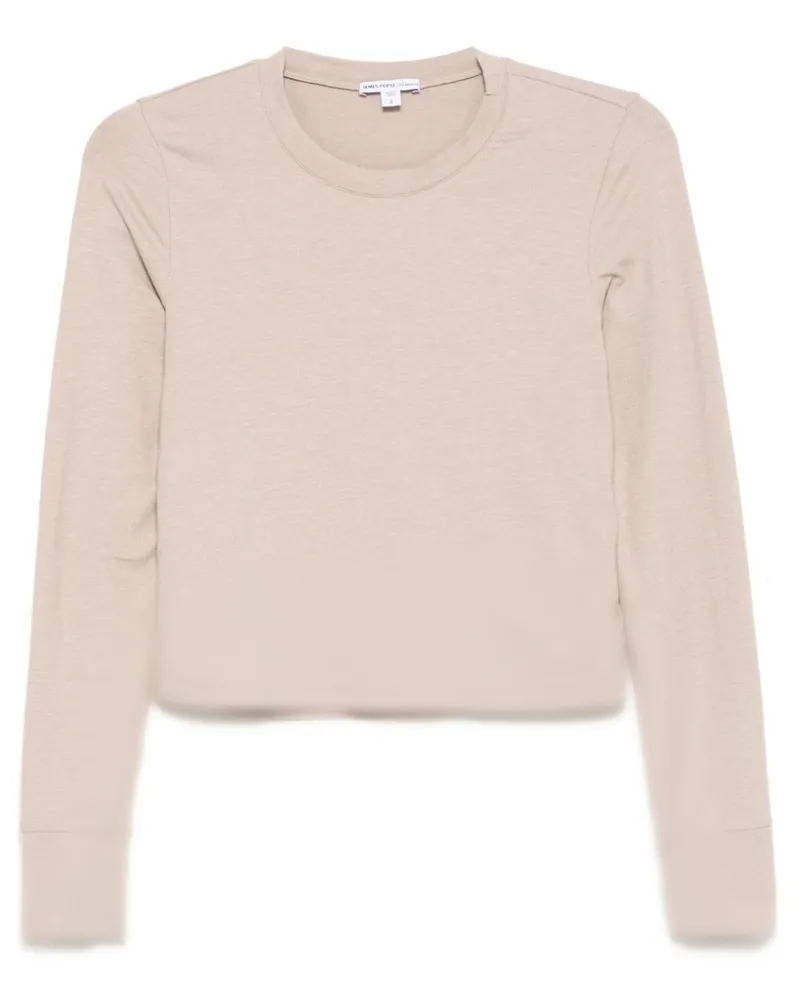 James Perse Cropped-Langarmshirt - Nude Nude