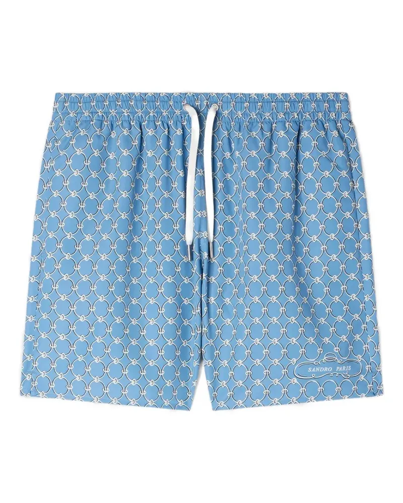 Sandro Badeshorts mit geometrischem Print - Blau Blau