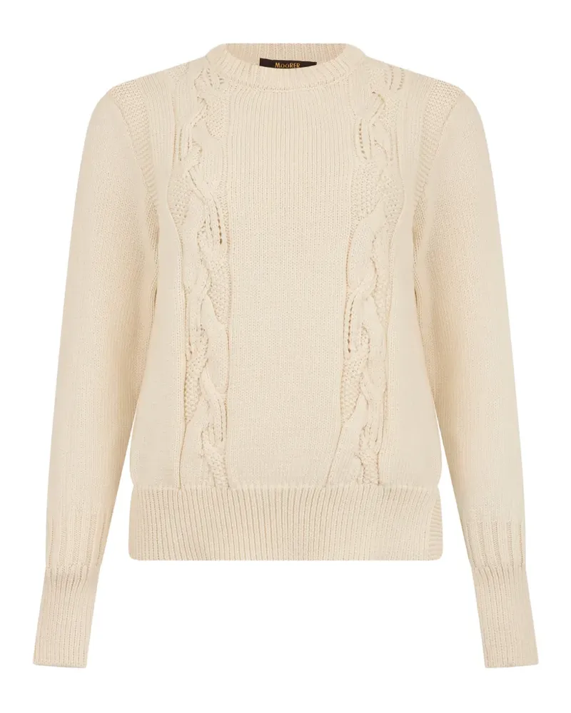 MOORER round-neck sweater - Weiß Weiß