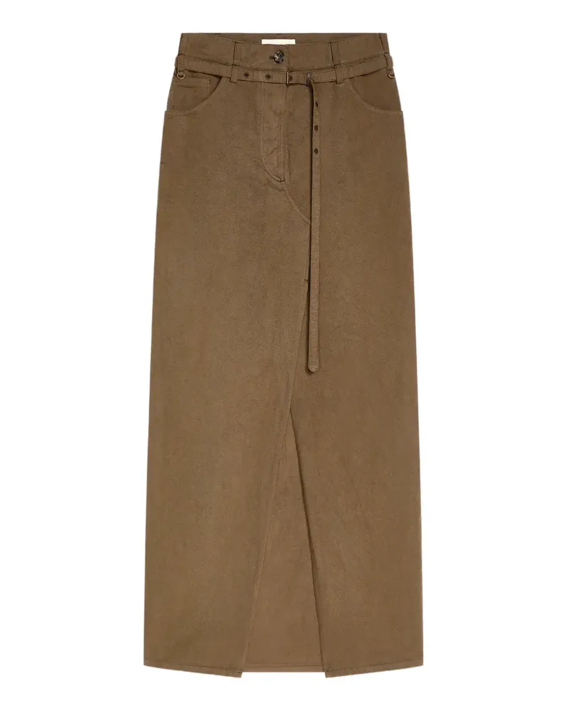 Dries van Noten Langer überfärbter Rock - Braun Braun