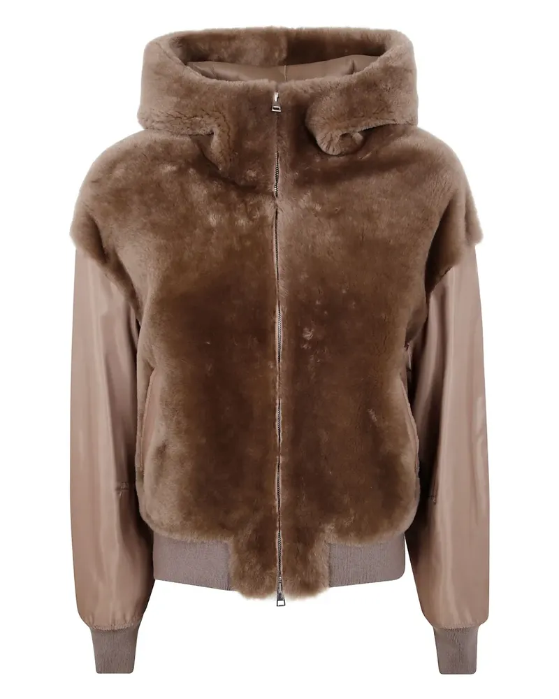 BLANCHA Kapuzenjacke mit Einsätzen - Braun Braun