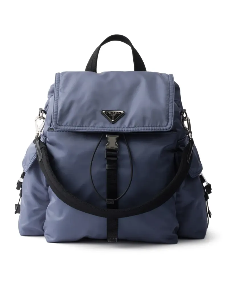 Prada Explore Re-Nylon and leather backpack - Blau Blau