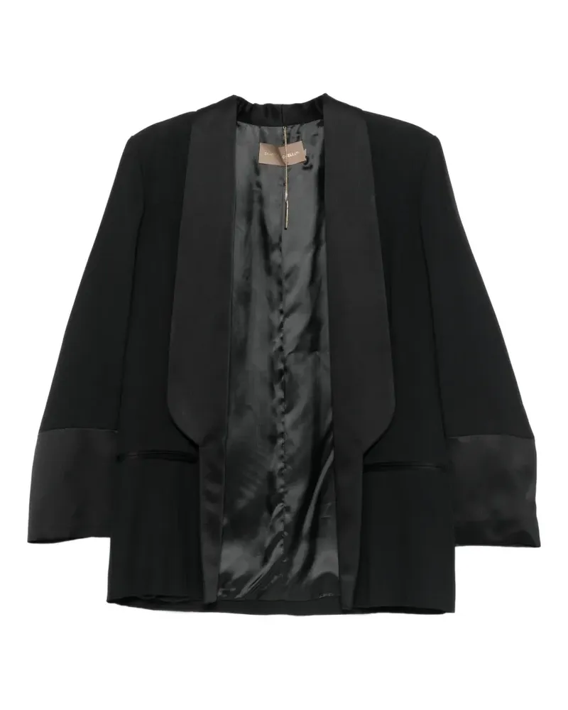 Simona Corsellini satin-trim shawl-lapel blazer - Schwarz Schwarz