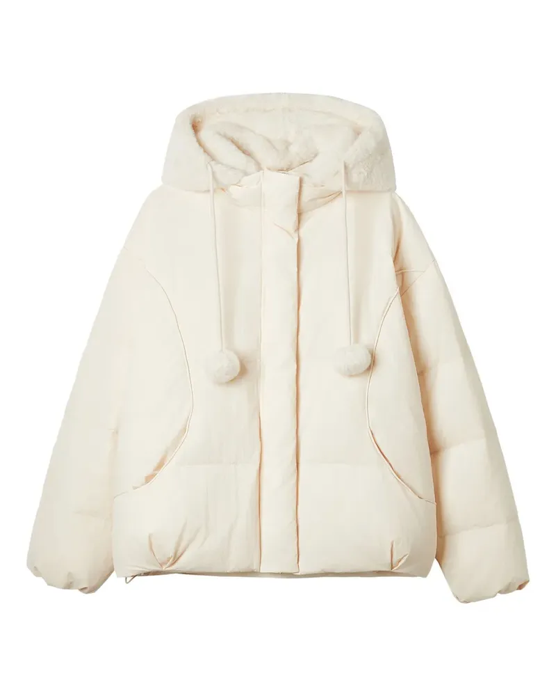 b+ab faux fur-hooded jacket - Nude Nude