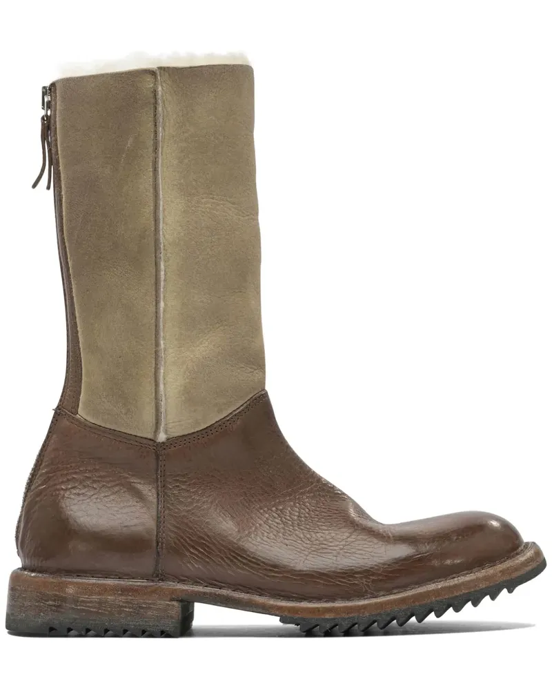 Moma Halbhohe Stiefel mit Reißverschluss - Braun Braun