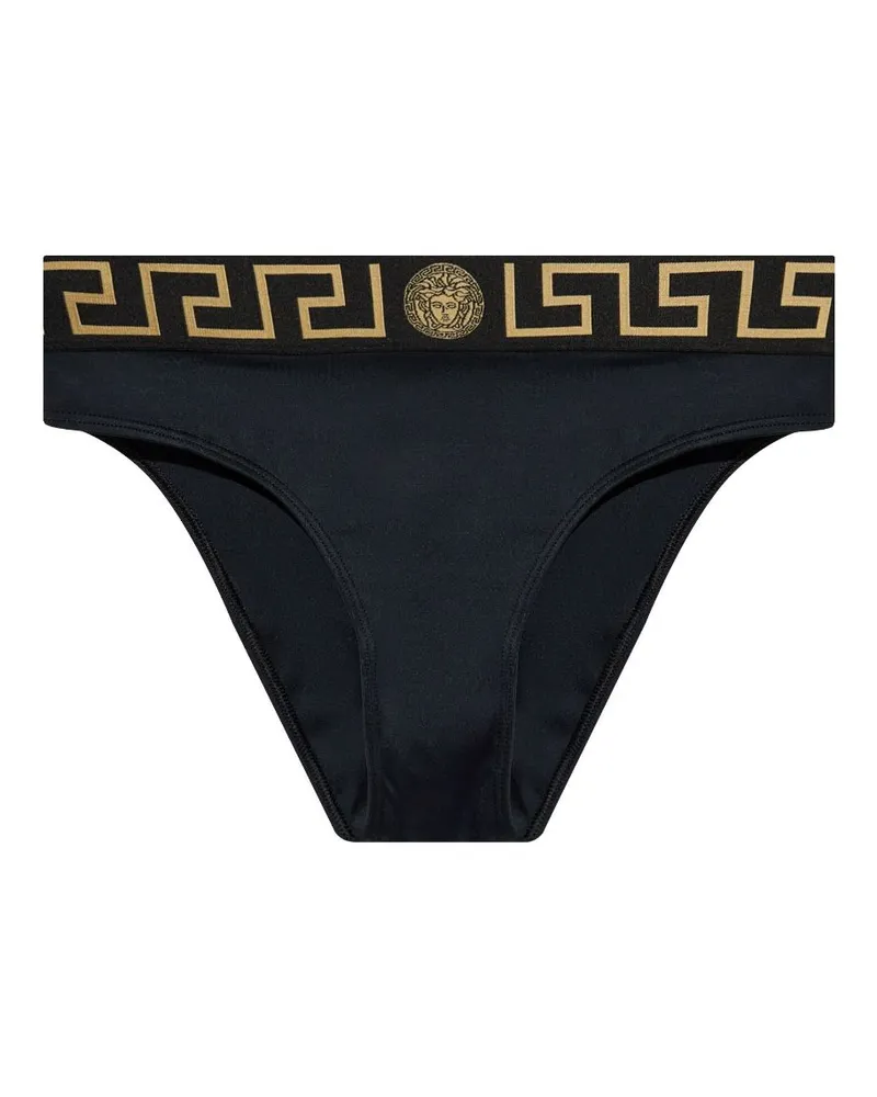 Versace Bikinihöschen mit Logo-Bund Schwarz