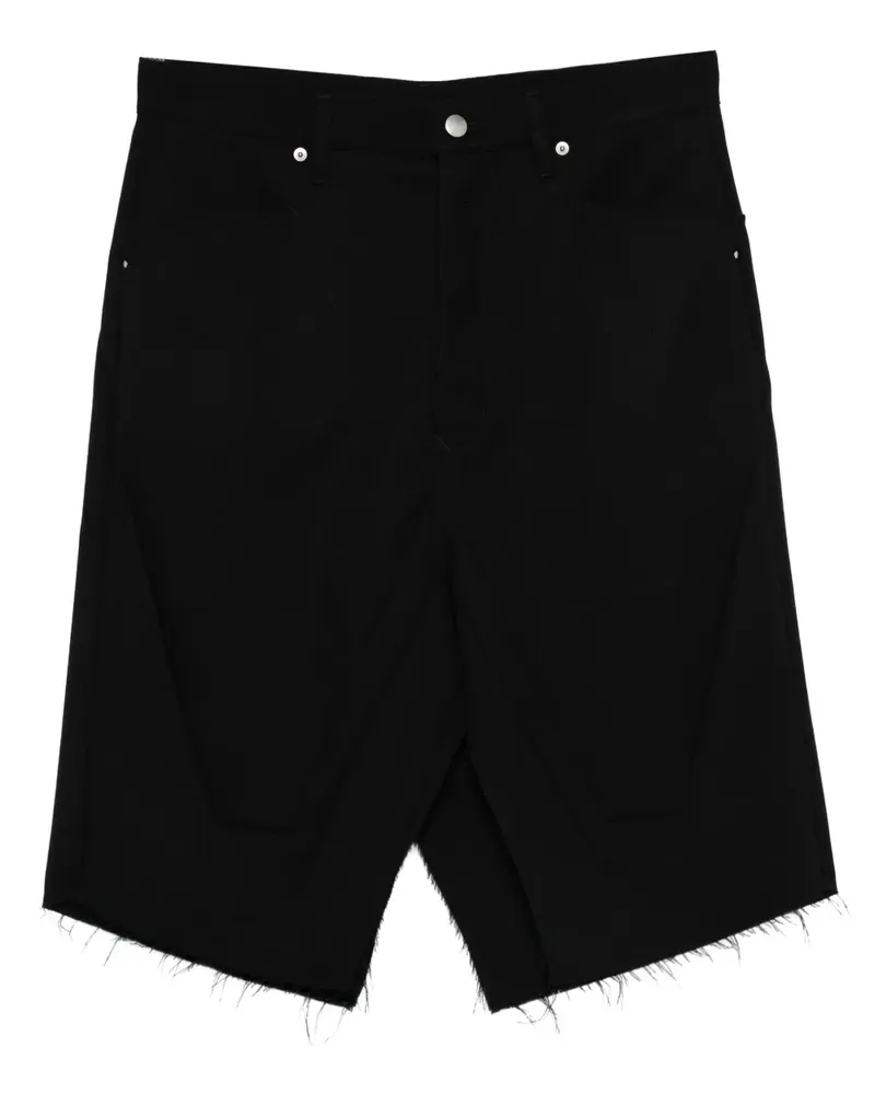 Rick Owens Ausgefranste Shorts mit Einsätzen - Schwarz Schwarz