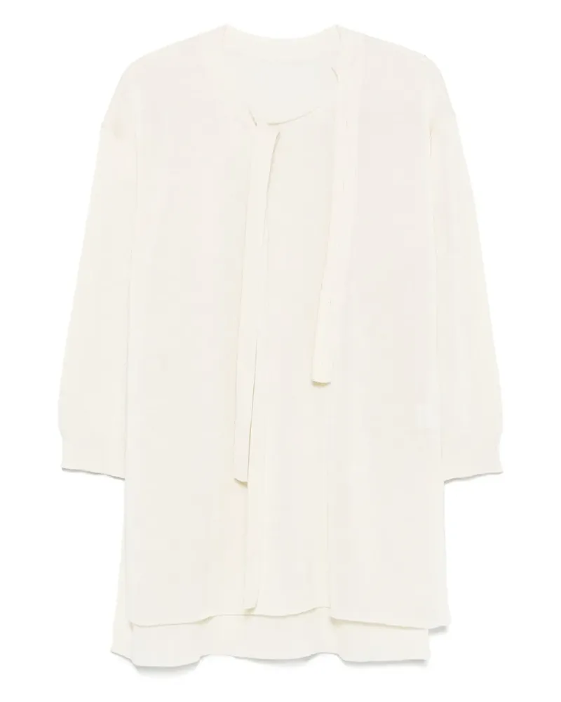 Issey Miyake Drapierter Pullover mit Knöpfen - Weiß Weiß