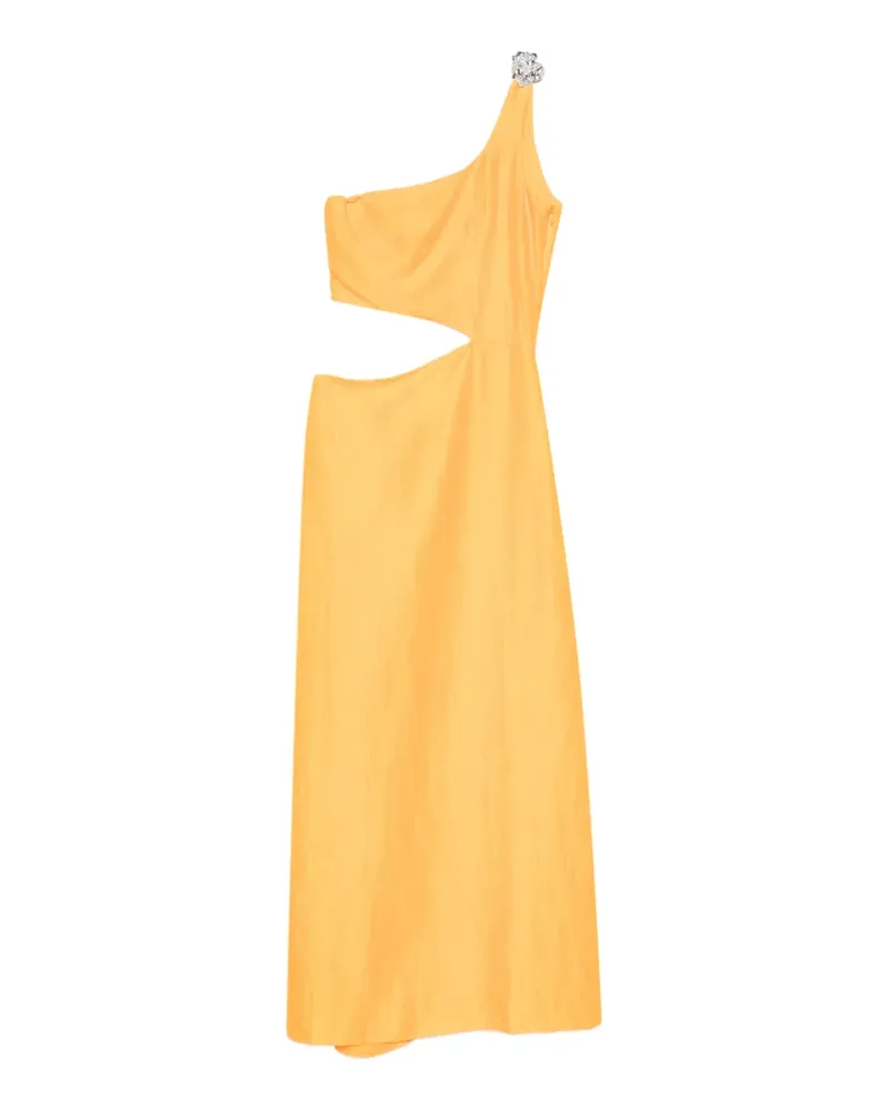 Maje one-shoulder midi dress - Orange Orange