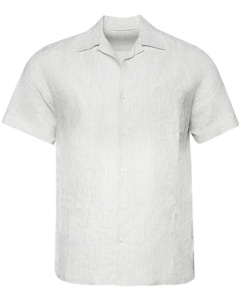 Loro Piana Tindaro Hemd aus Leinen - Grau Grau