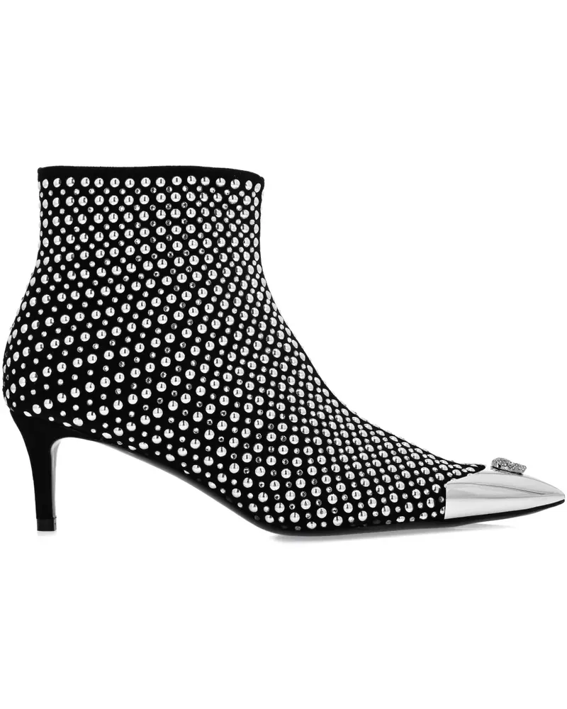 Philipp Plein Spitze Stiefel mit Nieten 55mm - Schwarz Schwarz
