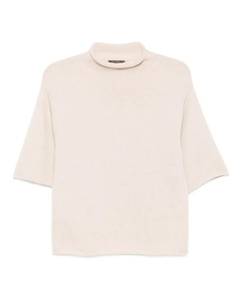 N.Peal Gestrickter Rollkragenpullover - Nude Nude