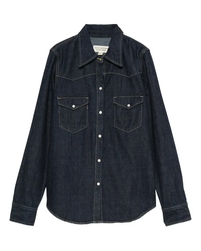 Nili Lotan Jeanshemd mit Brusttasche - Blau Blau