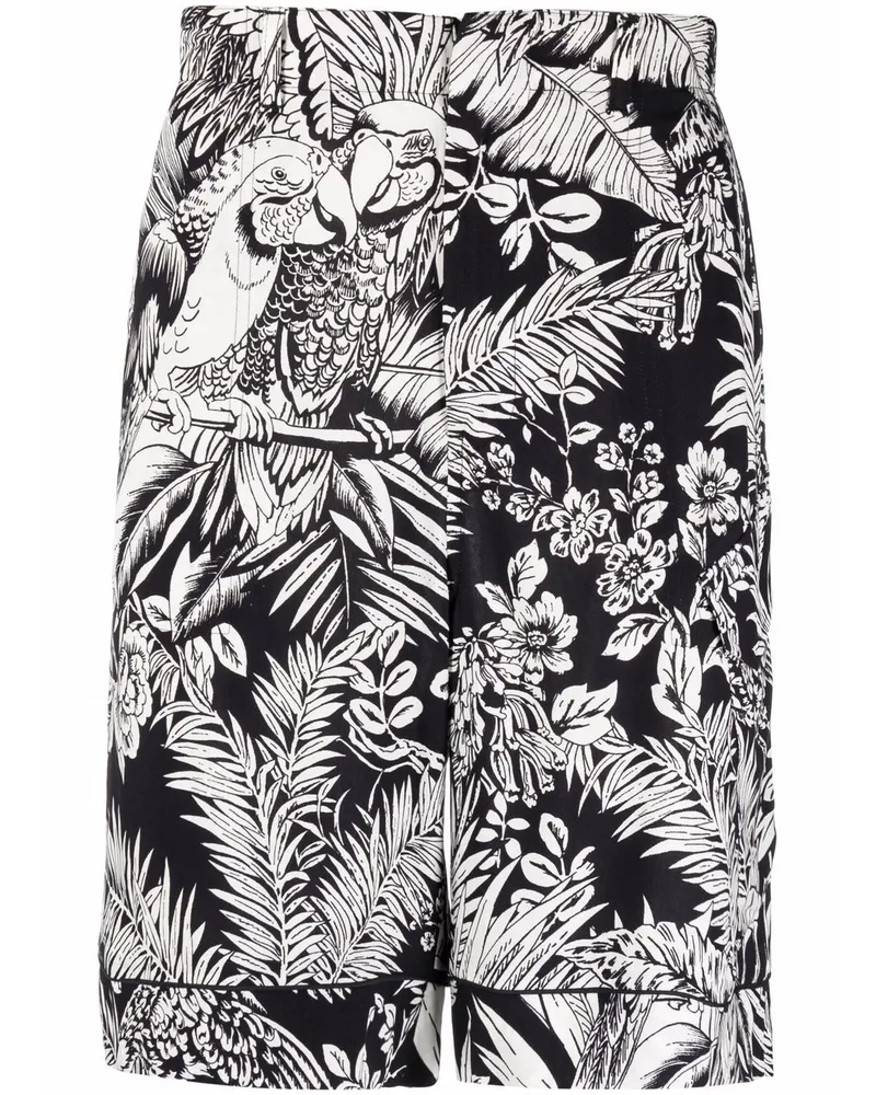 Palm Angels Joggingshorts mit Papagei-Print Schwarz