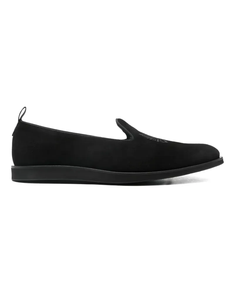 NEEDLES round-toe embroidered loafers - Schwarz Schwarz
