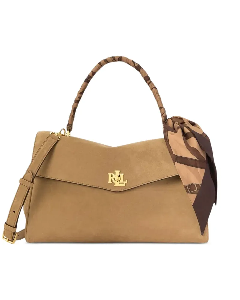 Ralph Lauren Kleine Farrah Tote Bag aus Wildleder - Nude Nude