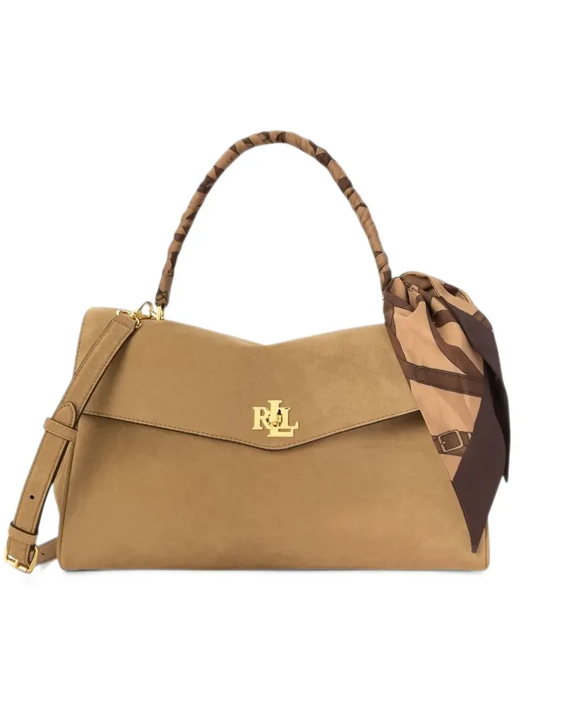 Ralph Lauren Small Farrah suede tote bag - Nude Nude