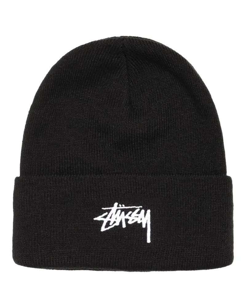 Stüssy Stock logo-embroidered beanie hat - Schwarz Schwarz