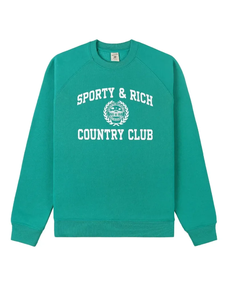 SPORTY & RICH Sweatshirt mit grafischem Print - Grün Grün