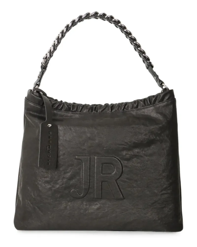 John Richmond Schultertasche mit Kettenriemen - Schwarz Schwarz