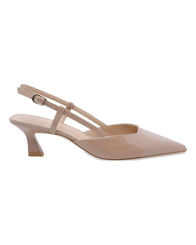 Stuart Weitzman Vinnie 50 buckle leather pumps - Nude Nude