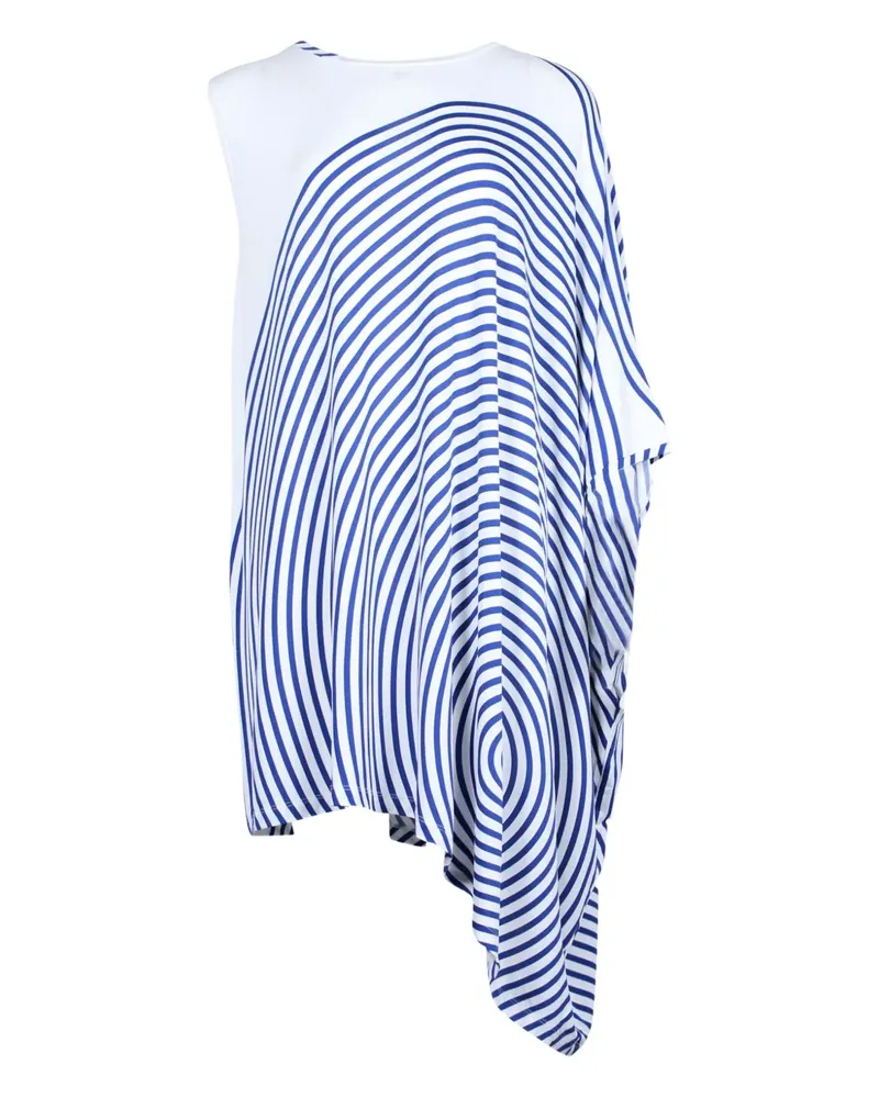 Maison Margiela striped asymmetric mini dress - Weiß Weiß