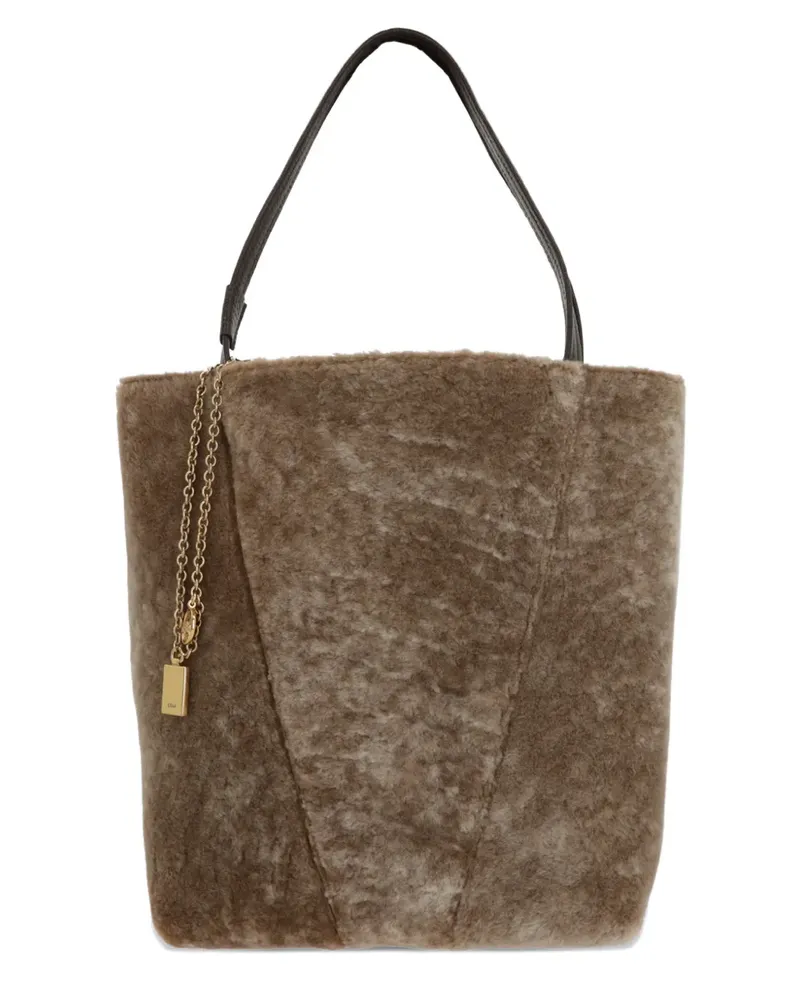 Chloé medium shearling tote bag - Braun Braun