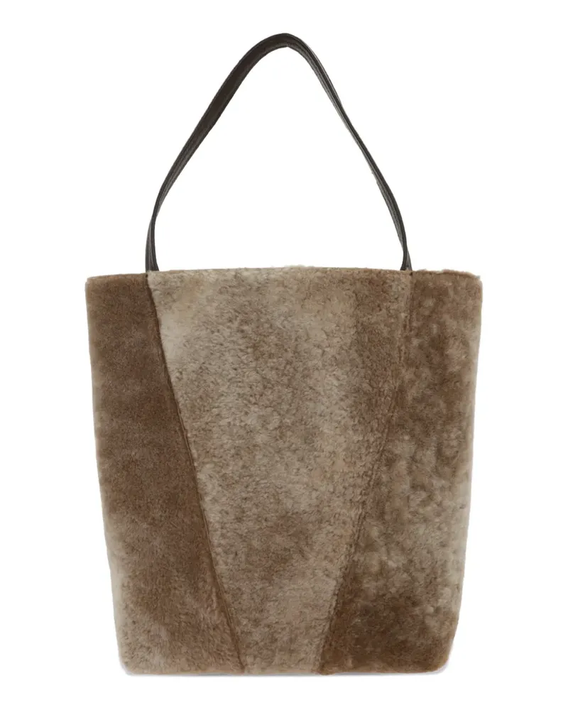 Chloé medium shearling tote bag - Braun Braun