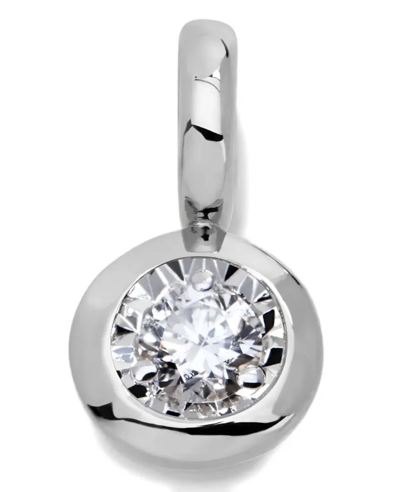 Monica Vinader Halskette mit Diamantanhänger - Silber Silber