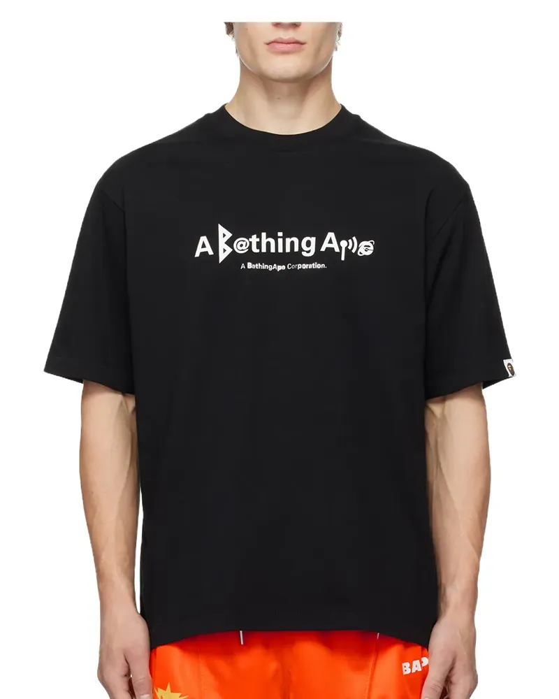 BAPE Symbol Logo T-Shirt mit rundem Ausschnitt - Schwarz Schwarz