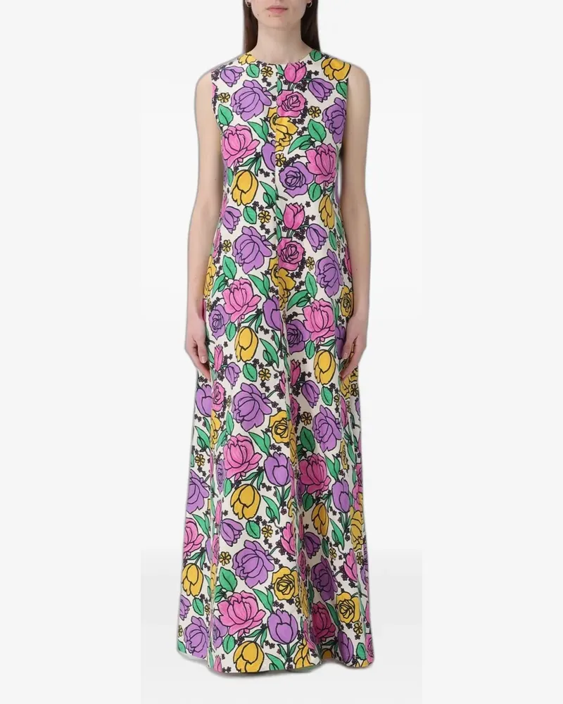 TER ET BANTINE floral-print sleeveless maxi dress - Weiß Weiß