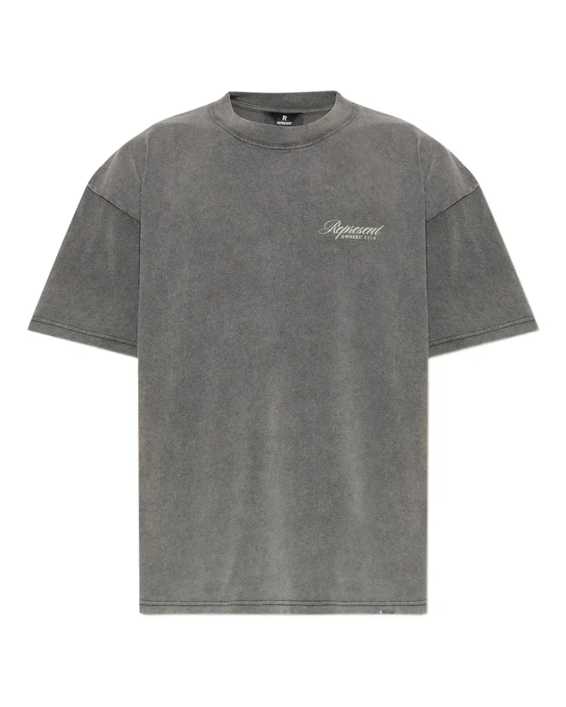 REPRESENT Kurzärmeliges T-Shirt mit Logo-Print - Grau Grau