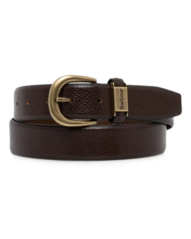 Barbour Clyde grained-leather buckle-fastening belt - Braun Braun