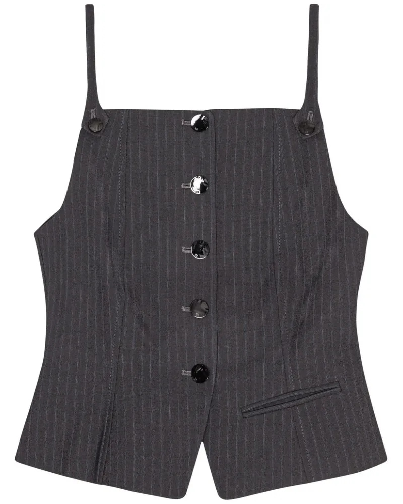 Ganni Trägershirt mit Nadelstreifen - Grau Grau