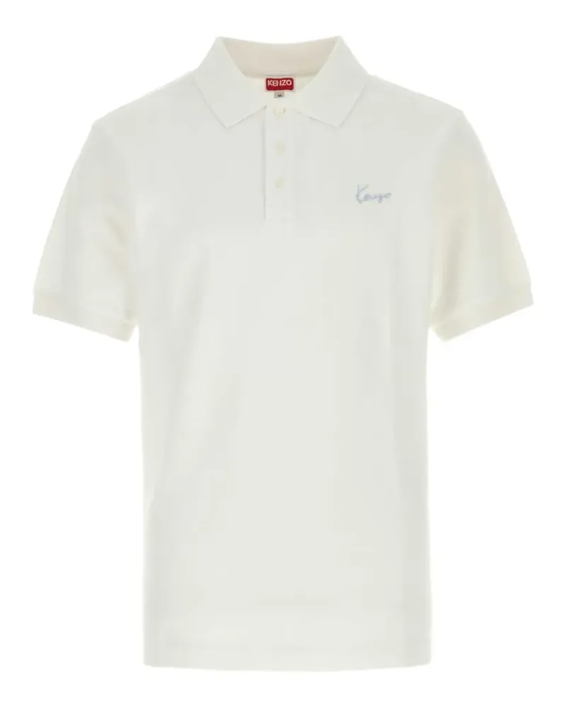 Kenzo Signature logo-embroidered piqué polo shirt - Weiß Weiß