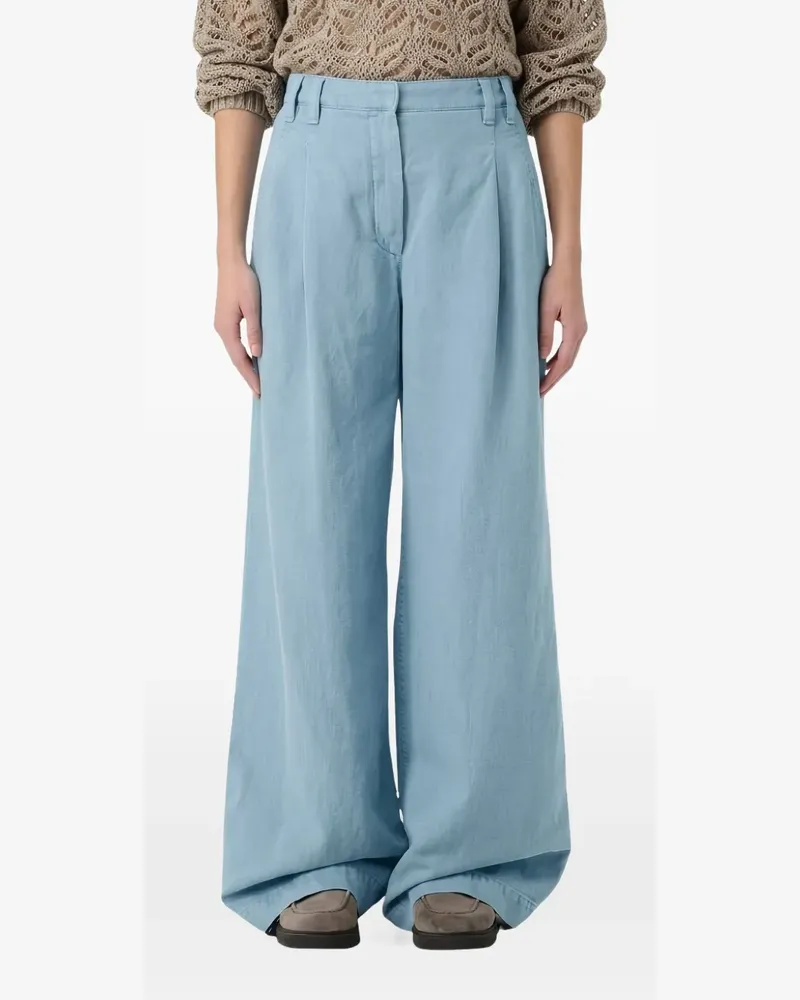 Brunello Cucinelli pleated wide-leg trousers - Blau Blau