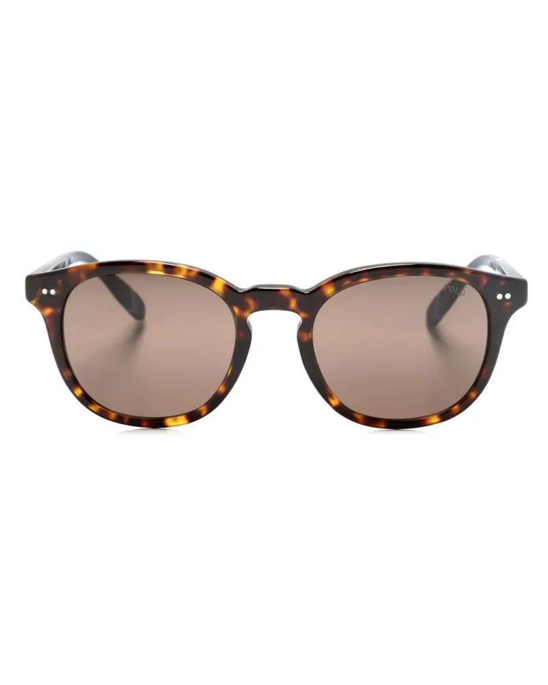 Ralph Lauren Runde Sonnenbrille in Schildpattoptik - Braun Braun
