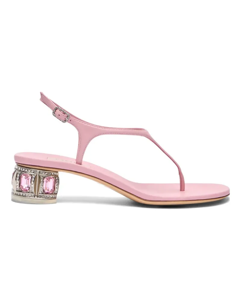 Casadei Belle Epoque crystal-embellished leather sandals - Rosa Rosa