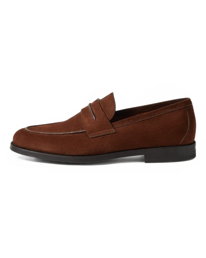 Ermenegildo Zegna Brown suede mocassin Corso loafers - Braun Braun