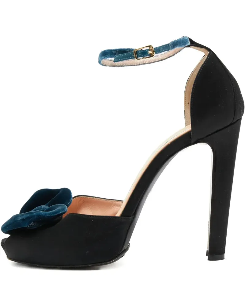 N° 21 Sandalen aus Satin mit Schleifendetail 125mm - Schwarz Schwarz