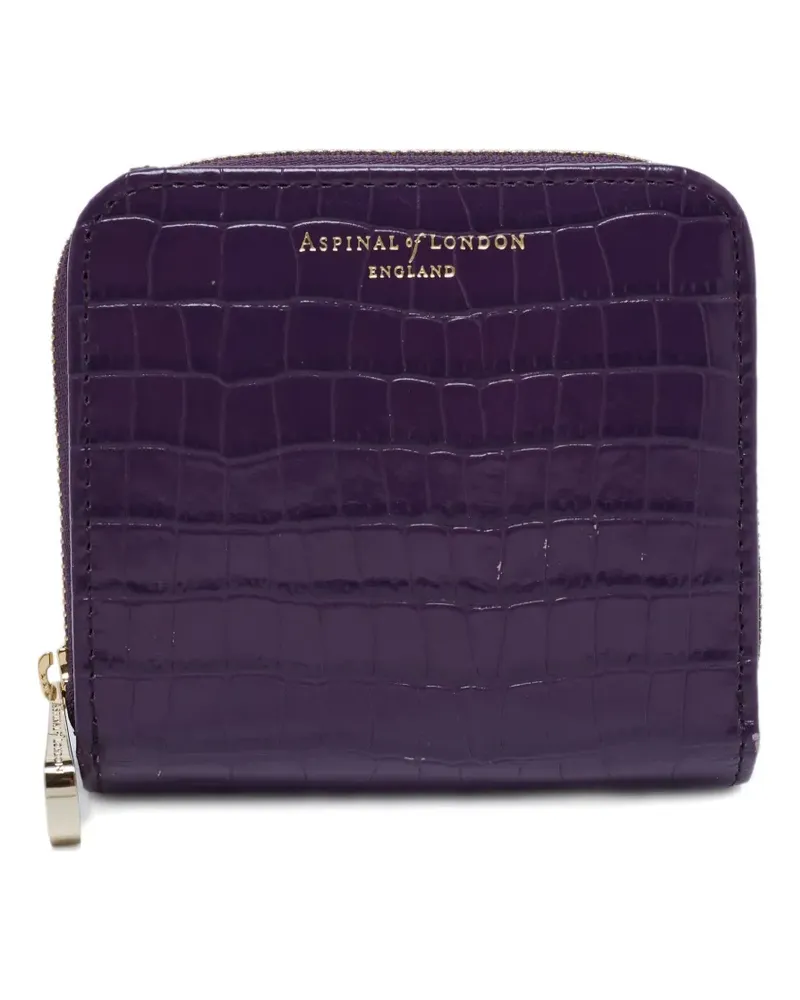 Aspinal of London Portemonnaie mit Kroko-Prägung - Violett Violett