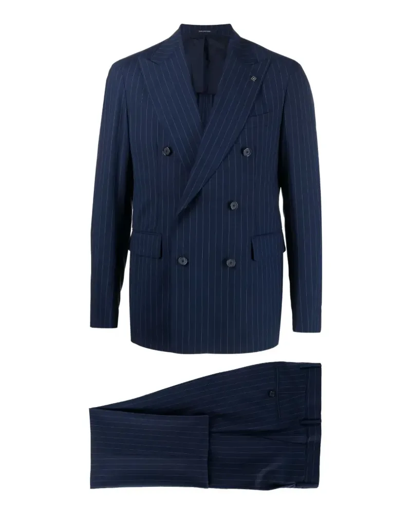 Tagliatore pinstripe double-breasted suit - Blau Blau